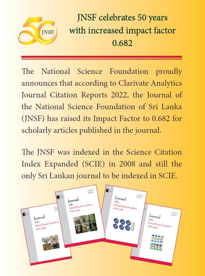 JNSF celebrates 50 years with increased impact factor 0.682