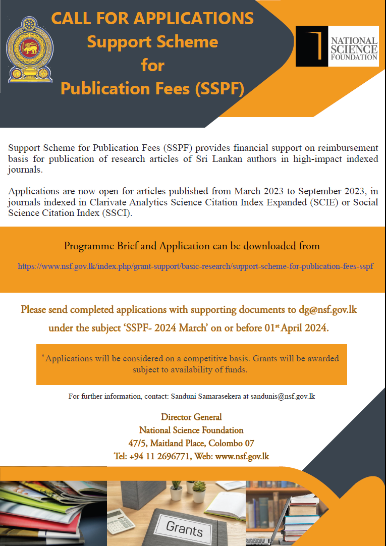 Call for applications Support Scheme for Publication Fees (SSPF)
