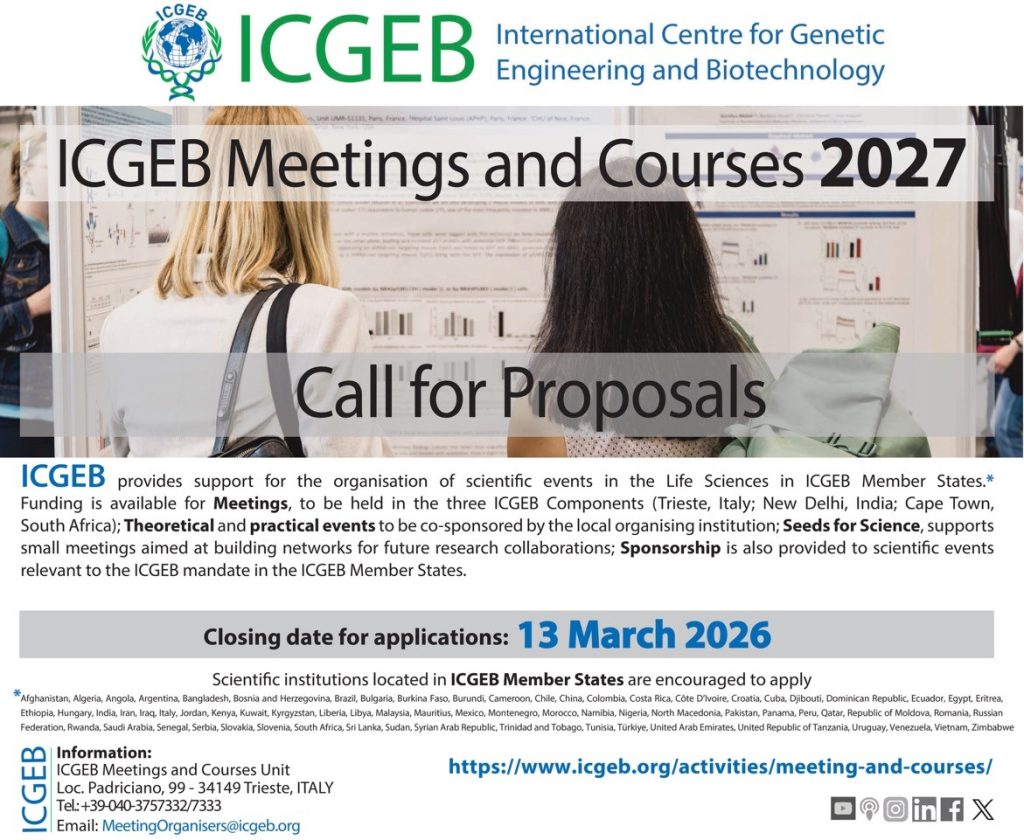 Call for Proposals - ICGEB Meetings and Courses 2027