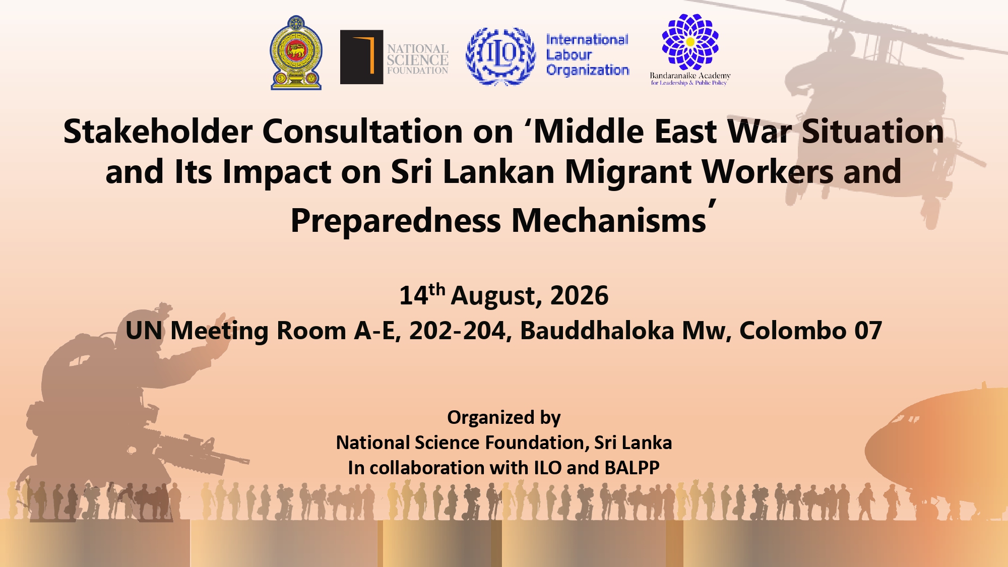 Stakeholder Consultation on “Middle East War Situation and Its Impact on Sri Lankan Migrant Workers and Preparedness Mechanisms”