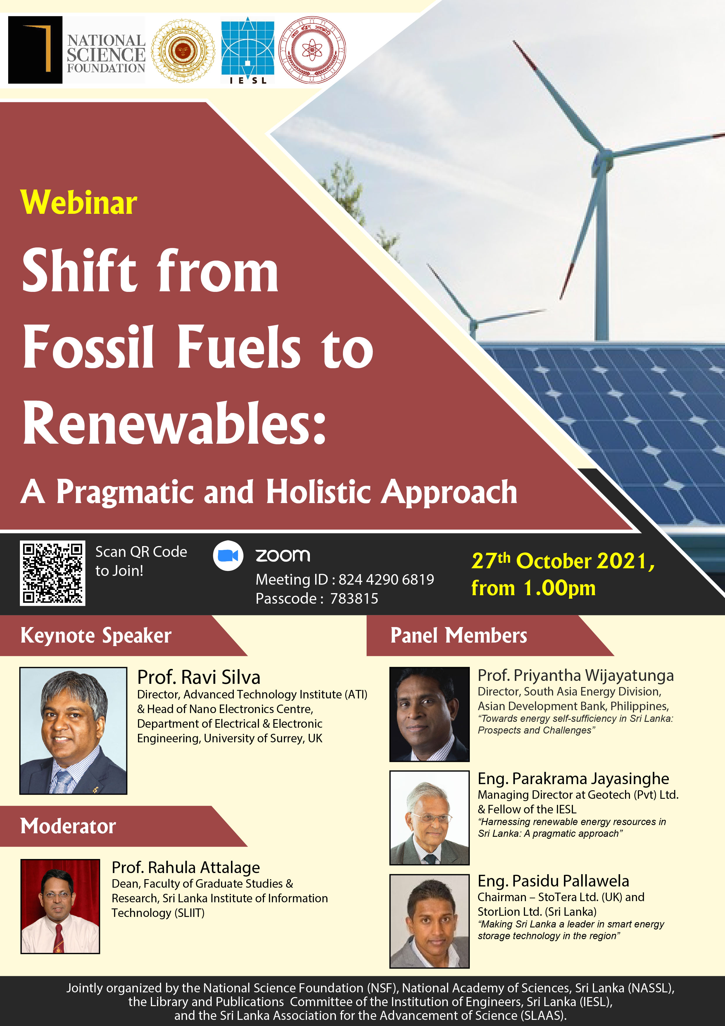 Webinar on &quot;Shift from fossil fuels to renewables&quot; 