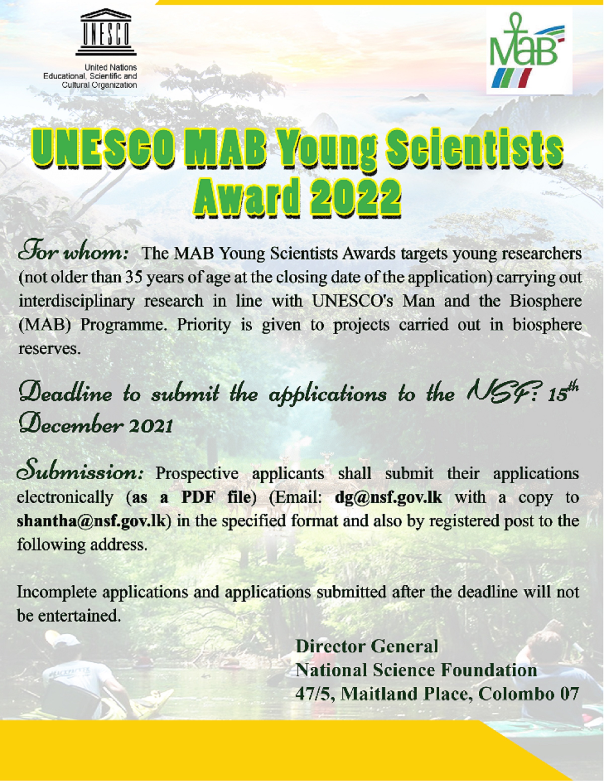 MAB Young Scientist Award 2022